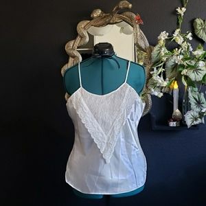 Vintage pearlescent white accordion pleated slip cami